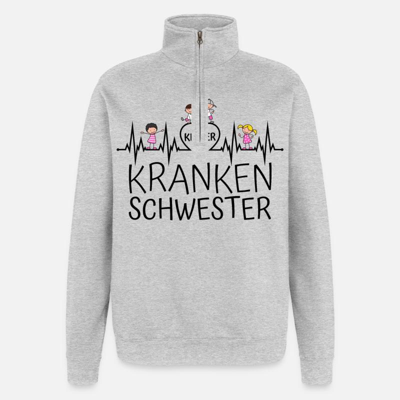 Kinderkrankenschwester Kinder Krankenschwester - Quarter-Zip-Sweatshirt - Grau meliert