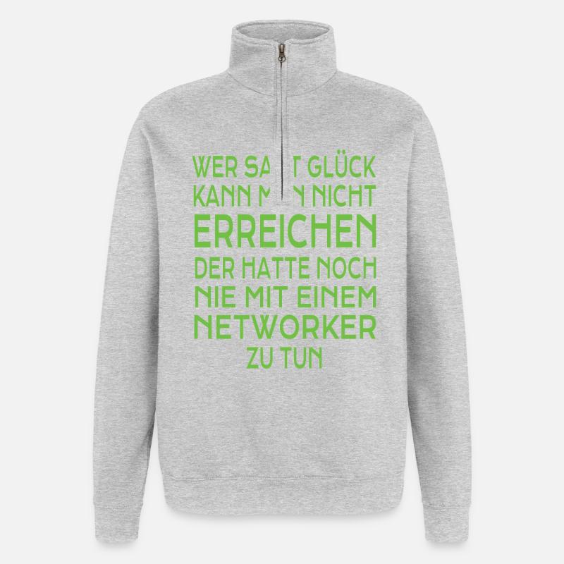 Network Marketing Geschenk - Quarter-Zip-Sweatshirt - Grau meliert