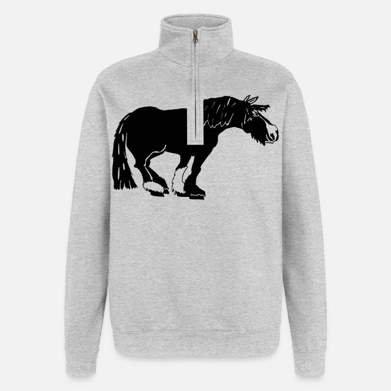 funny Tinker black, Irish Cob - Quarter-Zip Sweatshirt - heather grey