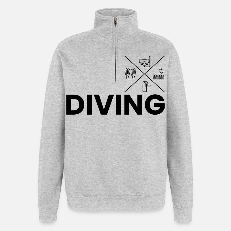 Diving - Quarter-Zip Sweatshirt - heather grey