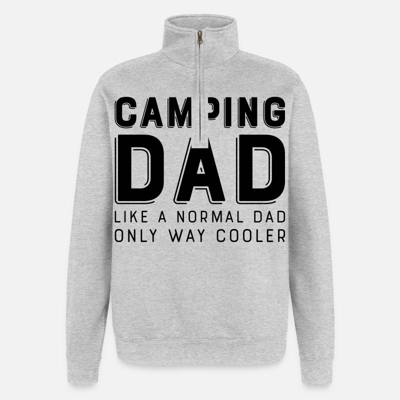 camping dad - Quarter-Zip Sweatshirt - heather grey