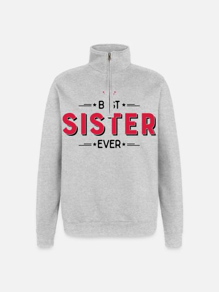 Sœur - Sweat à zip 1/4 - gris chiné
