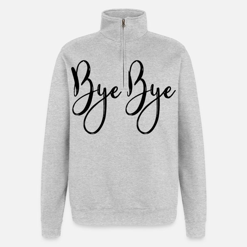 Bye bye - Sweat à zip 1/4 - gris chiné