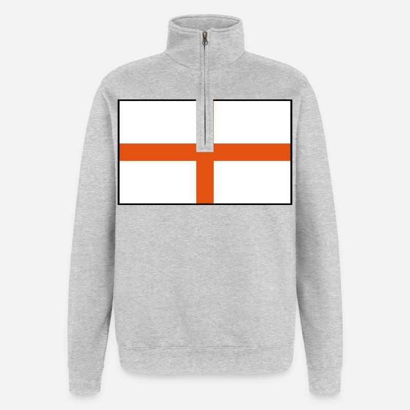 England Flagge 2 - Quarter-Zip-Sweatshirt - Grau meliert