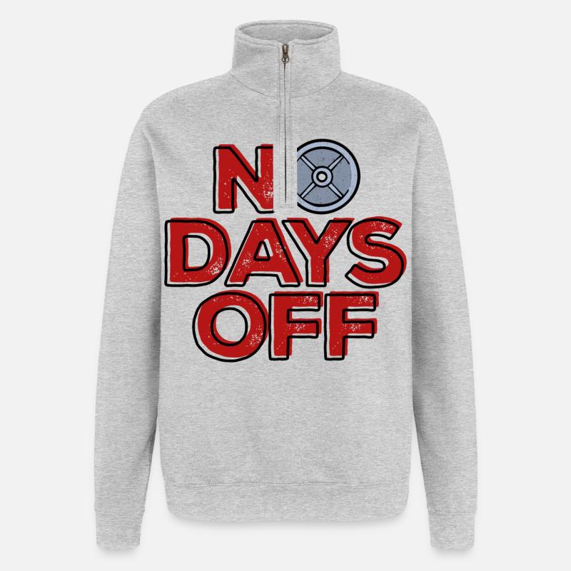 Fitness Bodybuilding Workout Statement - Quarter-Zip-Sweatshirt - Grau meliert