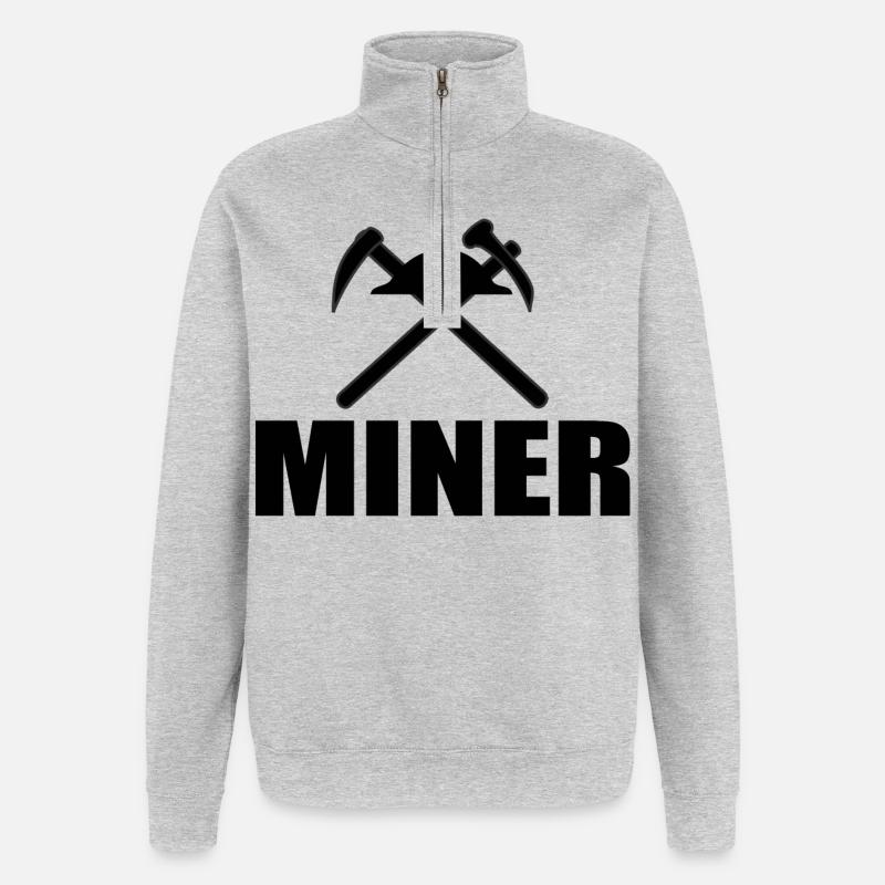 Bergmann - Quarter-Zip-Sweatshirt - Grau meliert