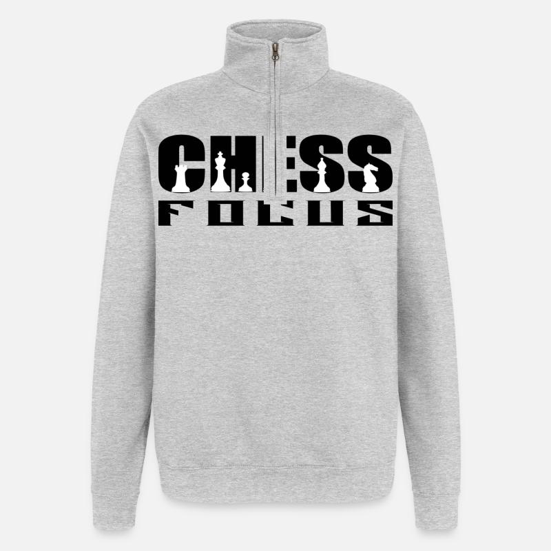 Chess Focus - Sweat à zip 1/4 - gris chiné