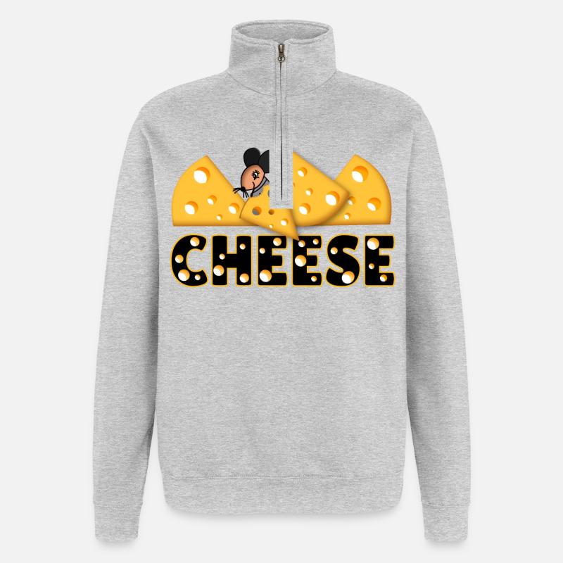 Fromage - Sweat à zip 1/4 - gris chiné