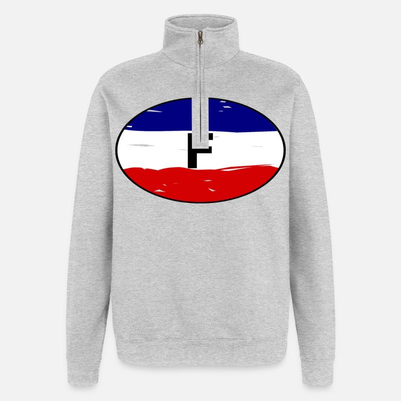 Frankreich Autoaufkleber - Quarter-Zip-Sweatshirt - Grau meliert