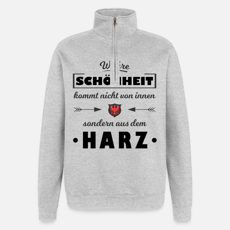 Harz - Quarter-Zip-Sweatshirt - Grau meliert