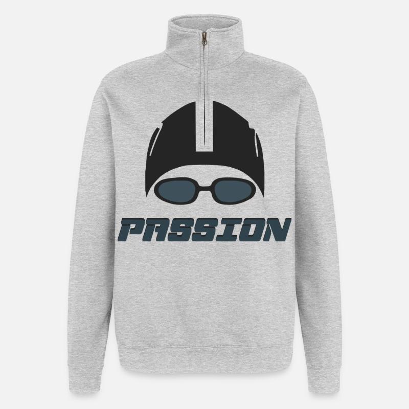 Swimming - Sweat à zip 1/4 - gris chiné