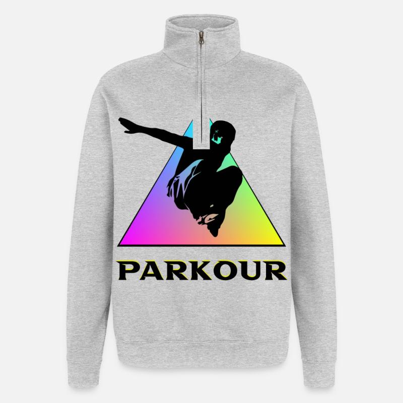 Parkour - Sweat à zip 1/4 - gris chiné