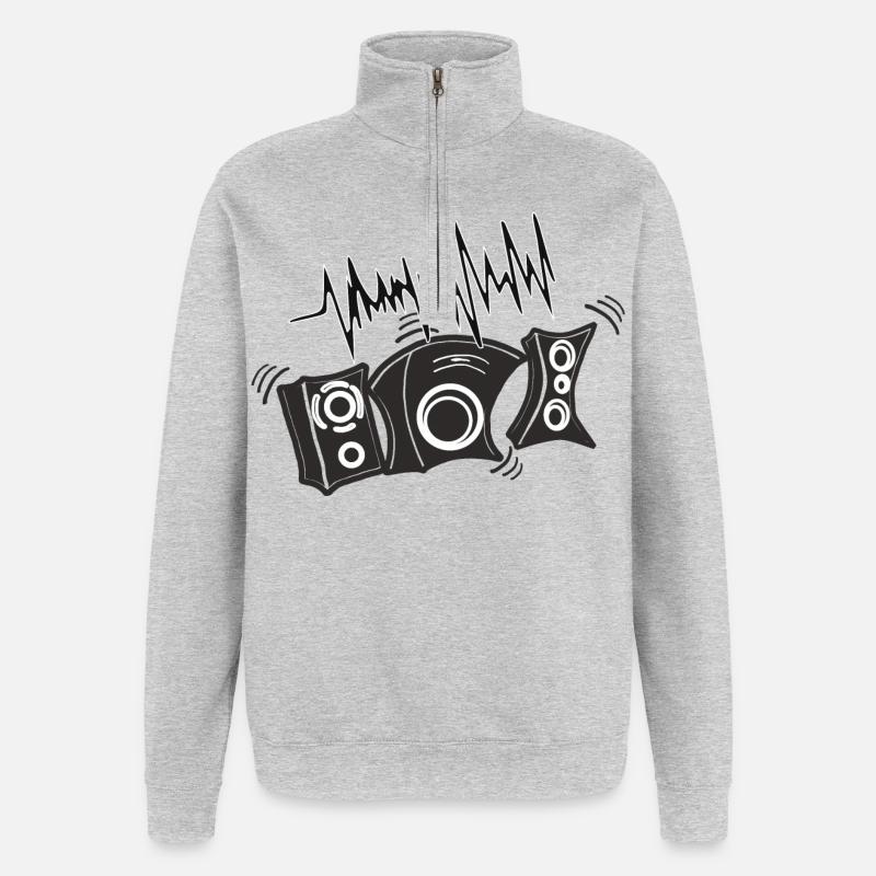Jukeboxes, Disco, Basses - Quarter-Zip Sweatshirt - heather grey