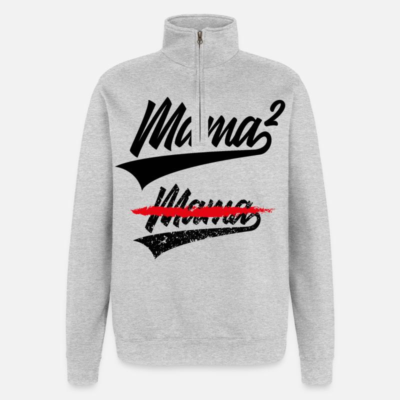 MAMA HOCH 2 KINDER - Quarter-Zip-Sweatshirt - Grau meliert