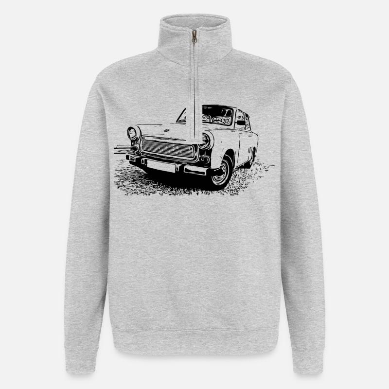 P 601 S - Sweat à zip 1/4 - gris chiné