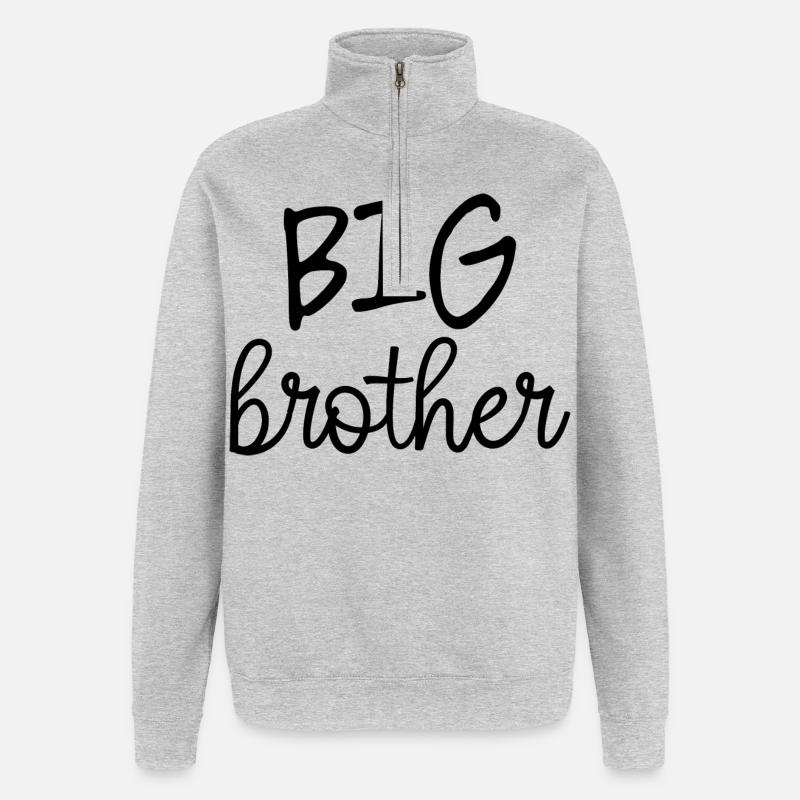 Großer Bruder - Quarter-Zip-Sweatshirt - Grau meliert