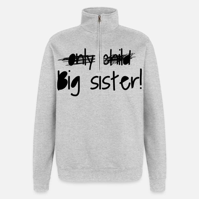 Große Schwester - Quarter-Zip-Sweatshirt - Grau meliert