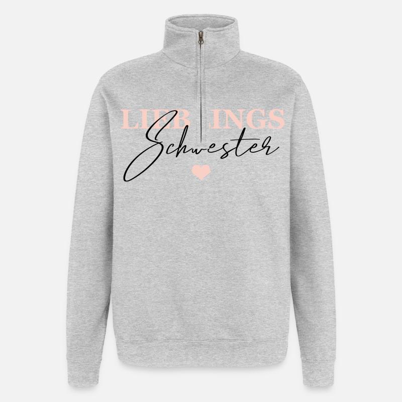 Lieblings Schwester - Quarter-Zip-Sweatshirt - Grau meliert