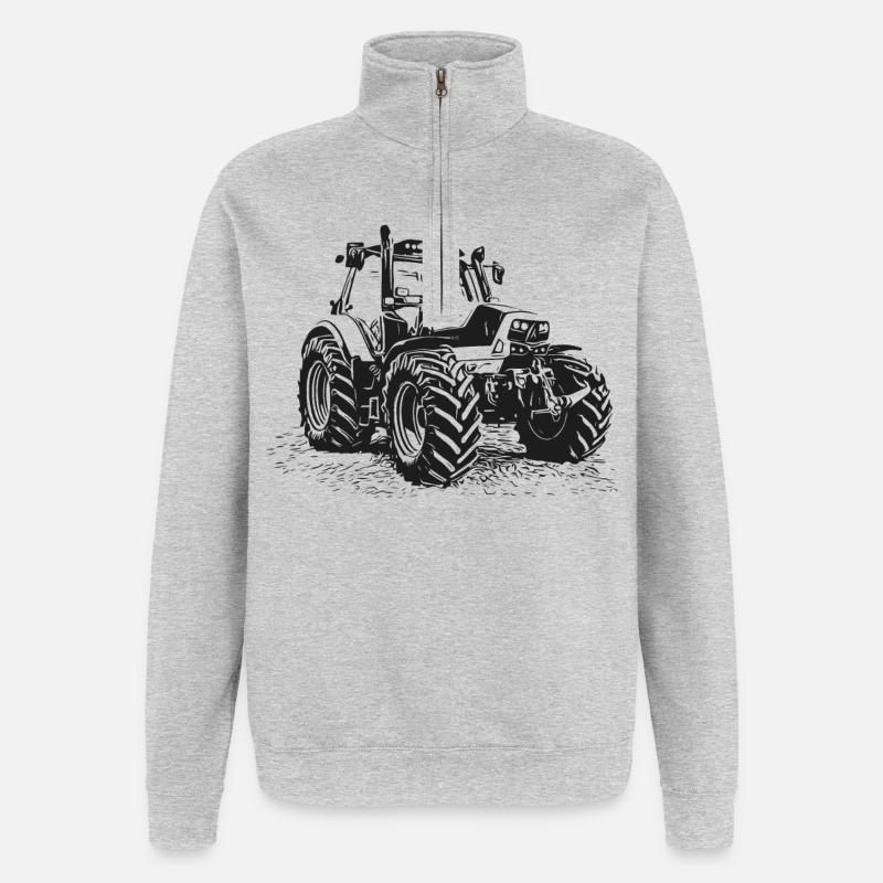 Traktor - Quarter-Zip-Sweatshirt - Grau meliert