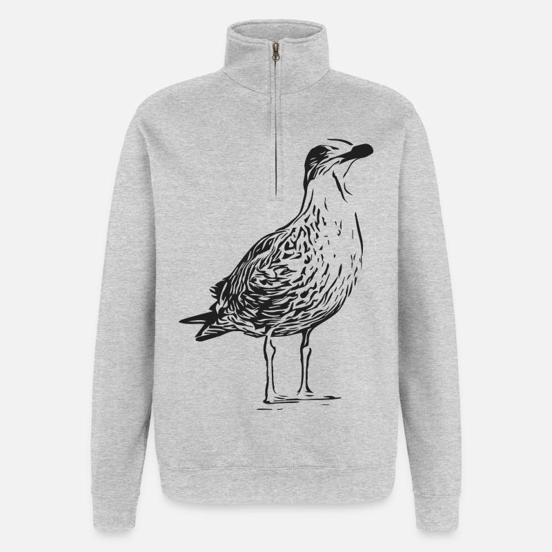 Eine Schöne Möwe - Quarter-Zip-Sweatshirt - Grau meliert