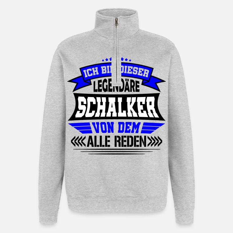 Legendärer Schalker | Farben änderbar - Quarter-Zip-Sweatshirt - Grau meliert