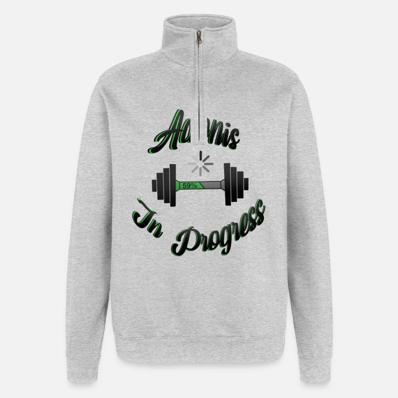 Adonis en cours 2 - Sweat à zip 1/4 - gris chiné