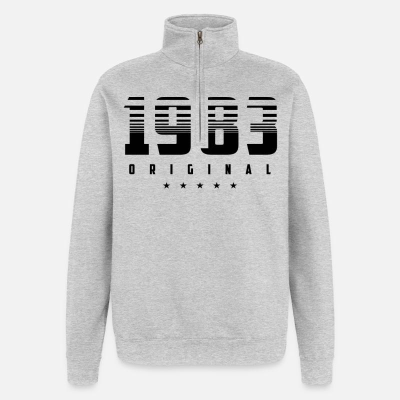 Né en 1983 l’original - Sweat à zip 1/4 - gris chiné