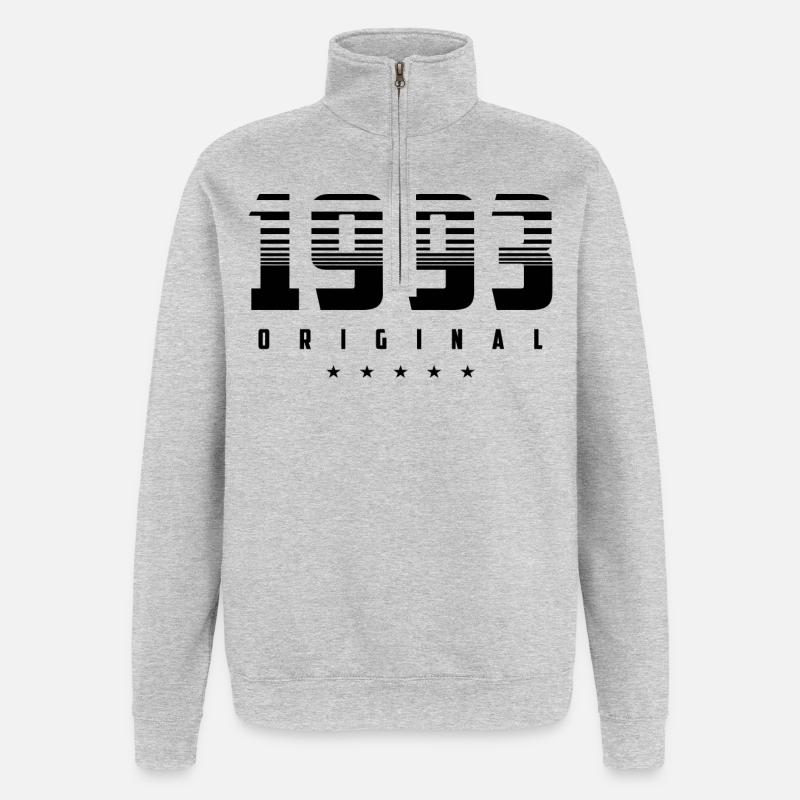 Né en 1993 l’original - Sweat à zip 1/4 - gris chiné