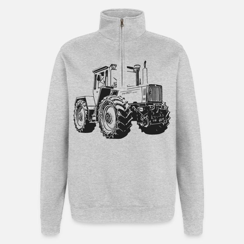 MB trac 1800 intercooler Traktor - Quarter-Zip-Sweatshirt - Grau meliert