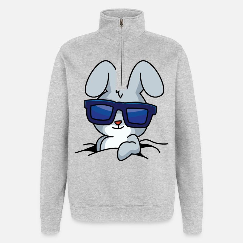 Cool Rabbit - Quarter-Zip Sweatshirt - heather grey