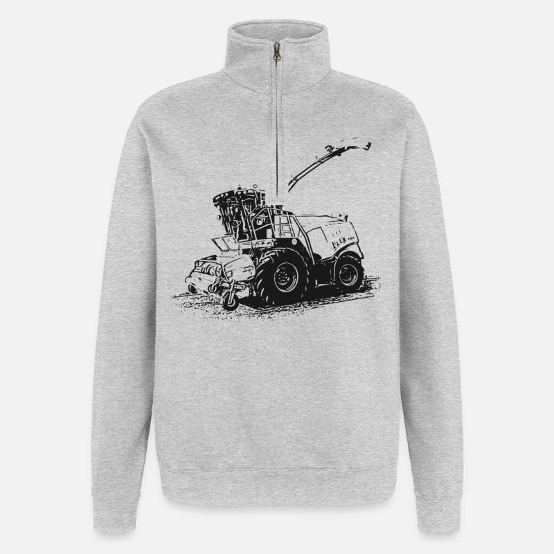 Moissonneuse-batteuse Jaguar 930 - Sweat à zip 1/4 - gris chiné