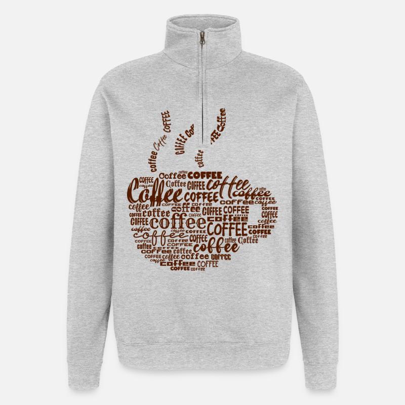 Kaffeetasse Kaffee Kaffeetrinker Kaffeeliebhaber - Quarter-Zip-Sweatshirt - Grau meliert