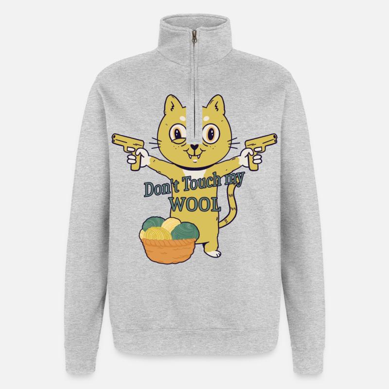 Don't touch my wool! - Quarter-Zip Sweatshirt - heather grey