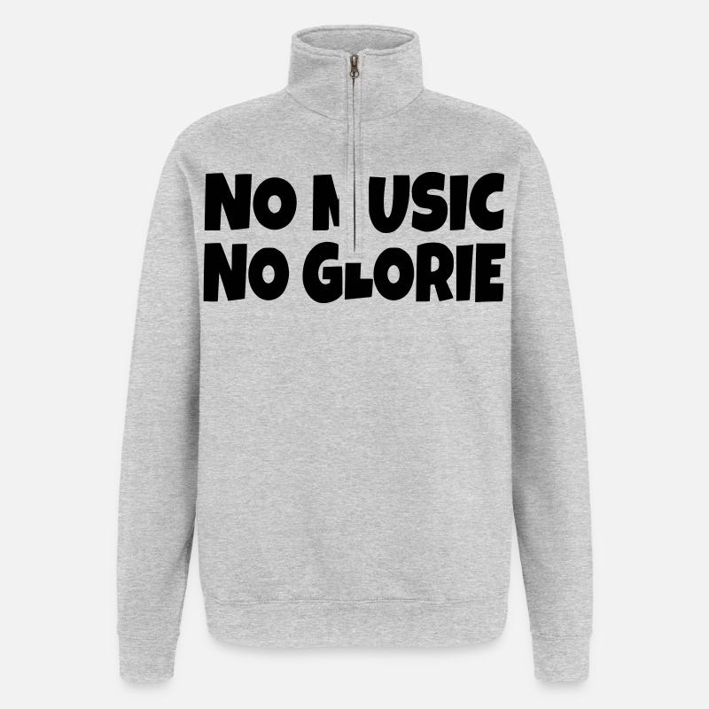 Keine Musik kein Ruhm * - Quarter-Zip-Sweatshirt - Grau meliert