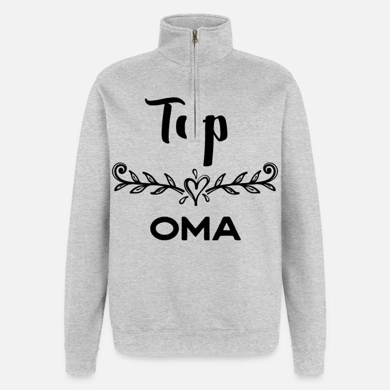 Oma Statement Großmutter Gratulation Superoma - Quarter-Zip-Sweatshirt - Grau meliert