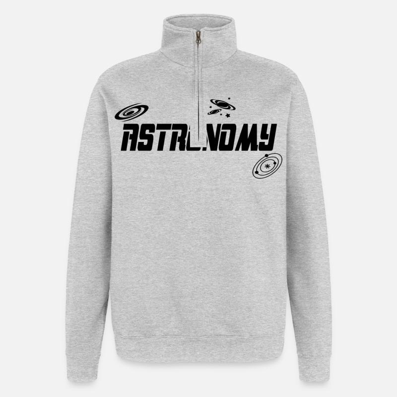 Astronomie - Sweat à zip 1/4 - gris chiné