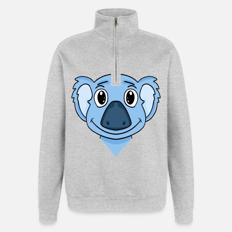 Koala - Sweat à zip 1/4 - gris chiné