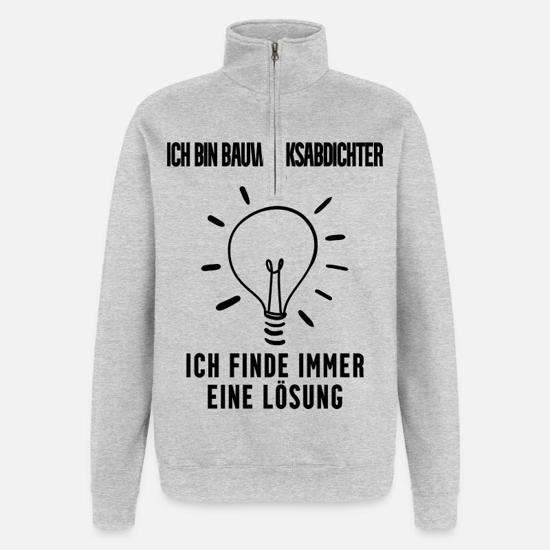 Bauwerksabdichter Beruf Ausbildung - Quarter-Zip-Sweatshirt - Grau meliert