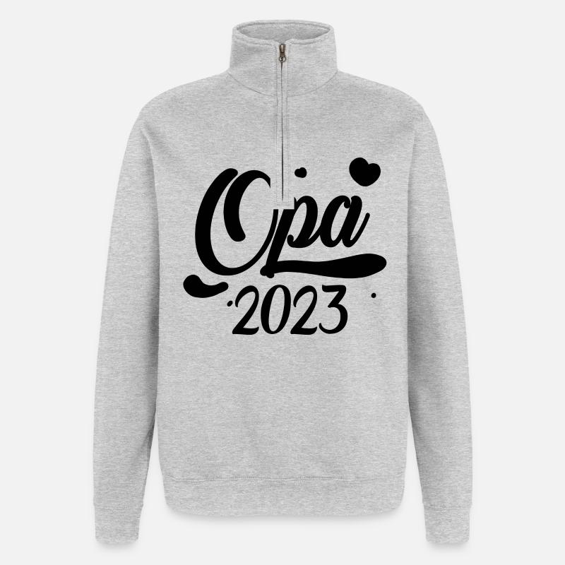 Opa 2023 loading - Quarter-Zip-Sweatshirt - Grau meliert