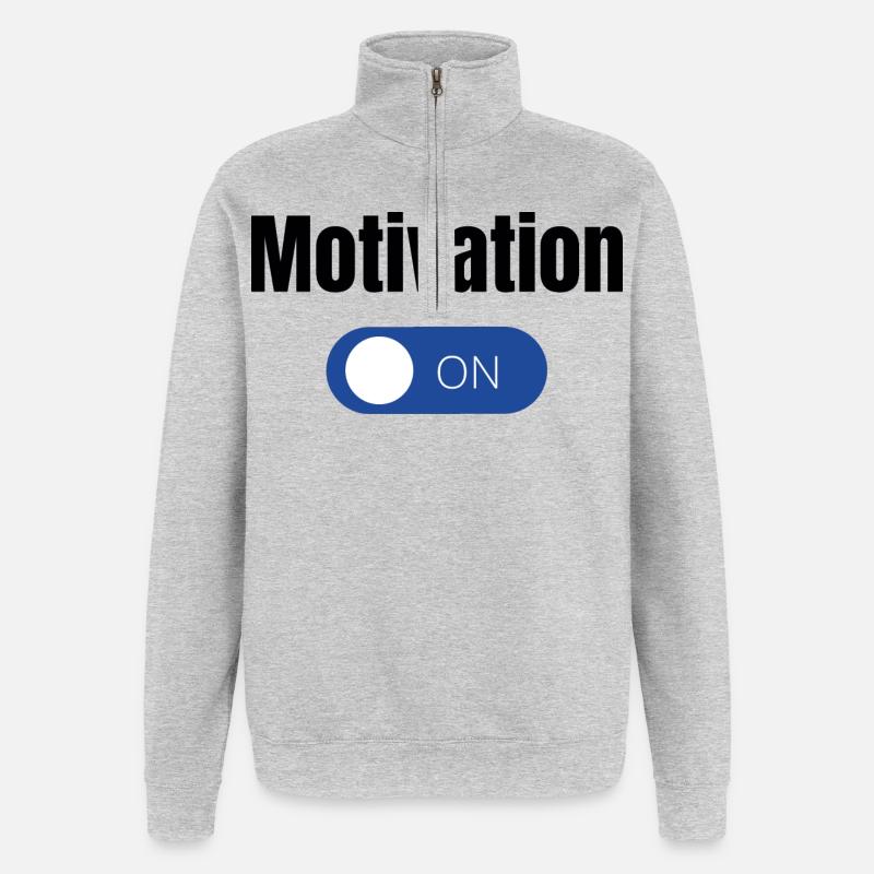Einstellung Blauer EinAus Toggle  - Quarter-Zip-Sweatshirt - Grau meliert