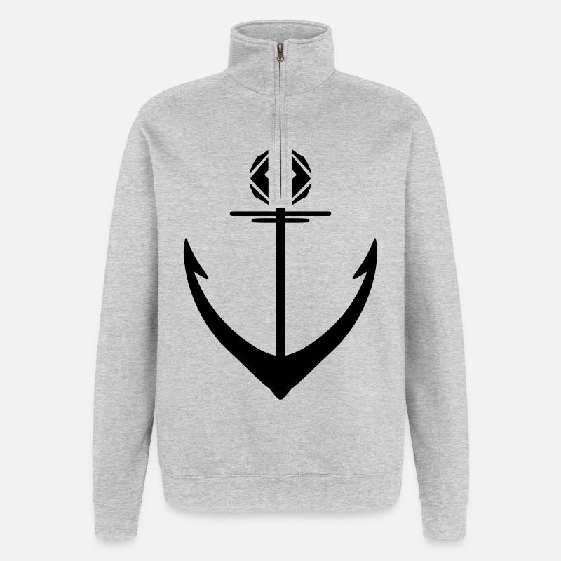 Anchor Black - Quarter-Zip Sweatshirt - heather grey