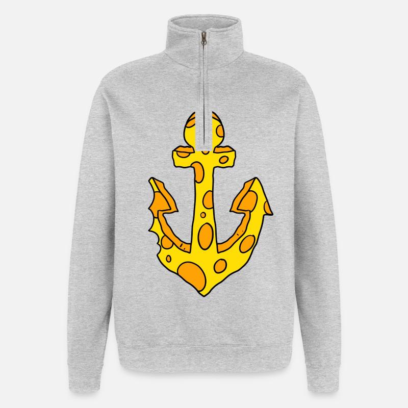 Anker Käse - Quarter-Zip-Sweatshirt - Grau meliert