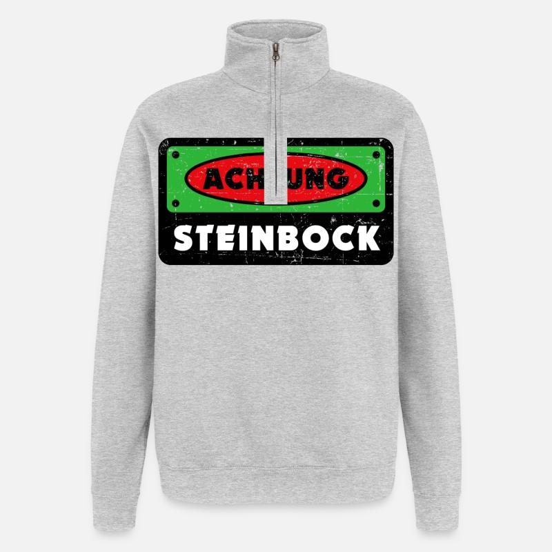 Steinbock Astrologie Tierkreis Statement Gezeiten - Quarter-Zip-Sweatshirt - Grau meliert