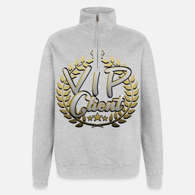 VIP Client - Quarter-Zip-Sweatshirt - Grau meliert
