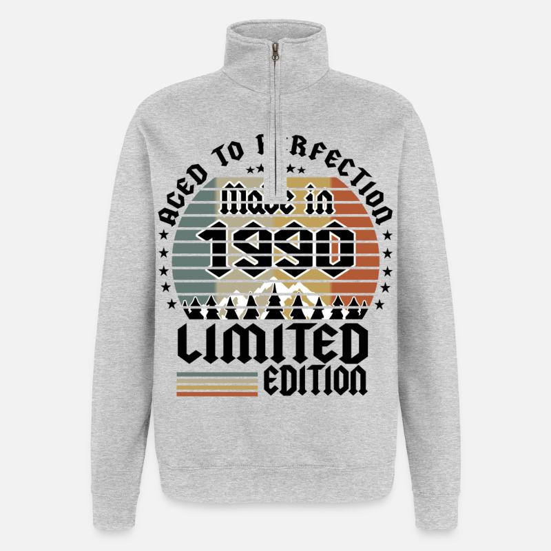 Édition limitée 1990 - Sweat à zip 1/4 - gris chiné