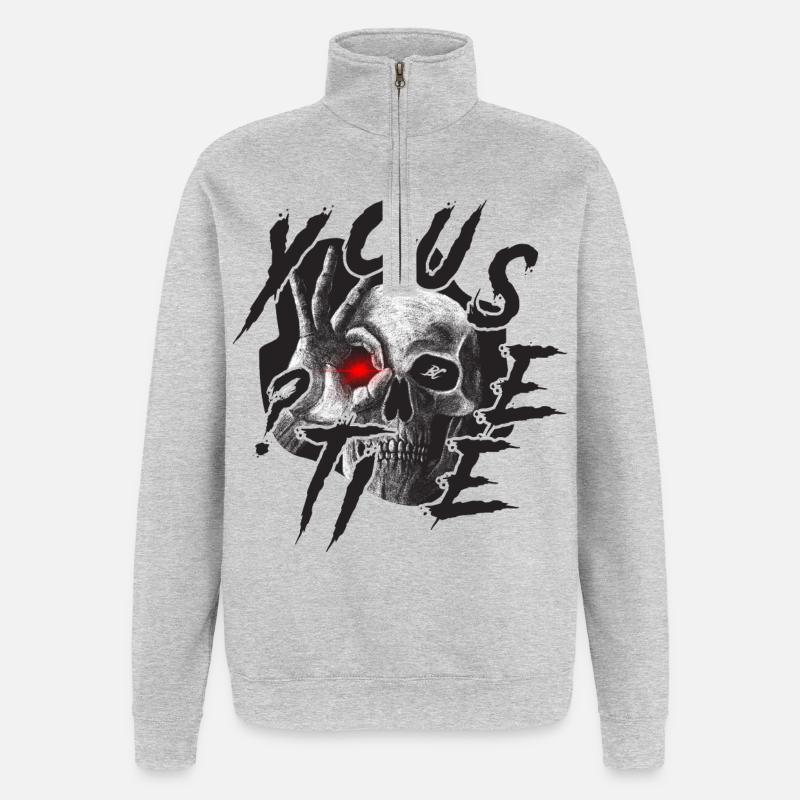 Siehst du es ? - Quarter-Zip-Sweatshirt - Grau meliert