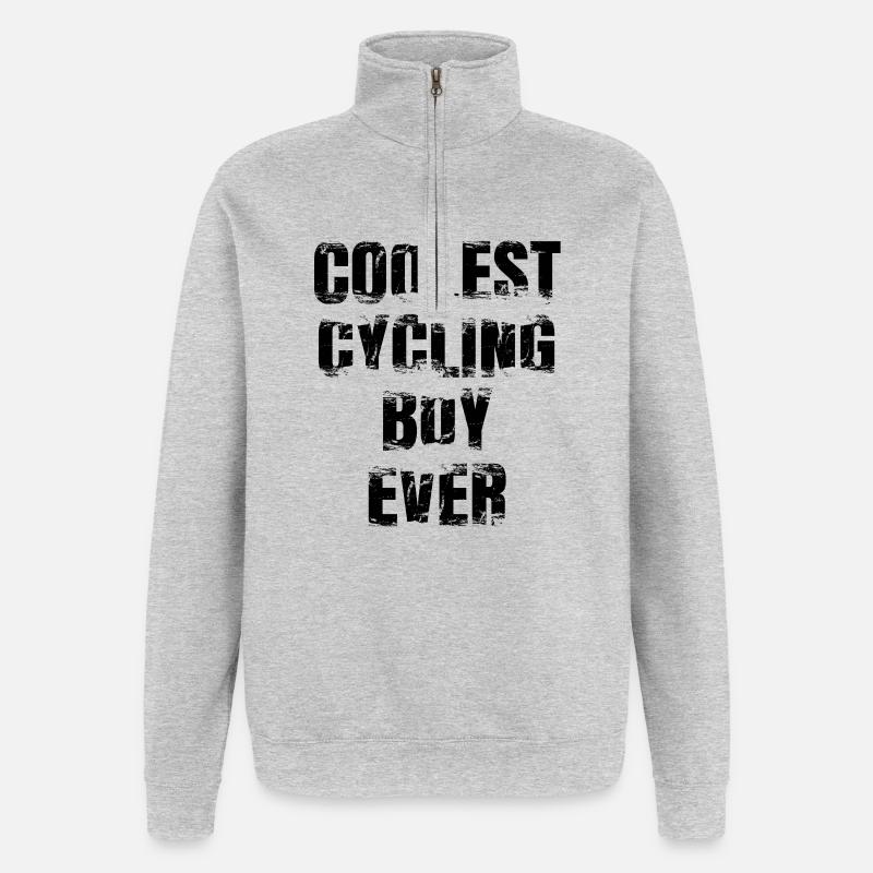 Cool cyclist - Quarter-Zip Sweatshirt - heather grey