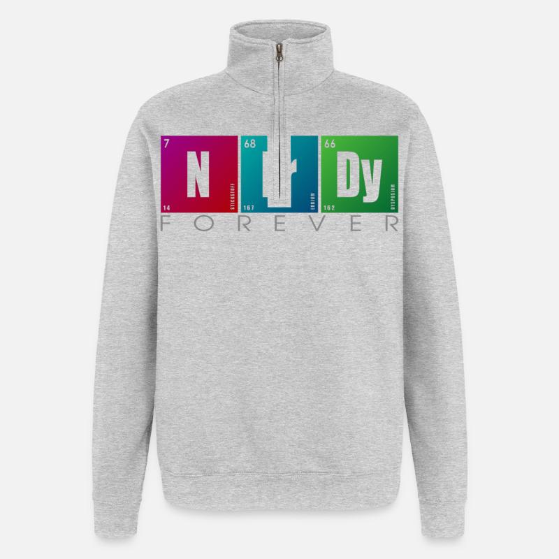 NERDY forever - NERDY Elements - Quarter-Zip Sweatshirt - heather grey
