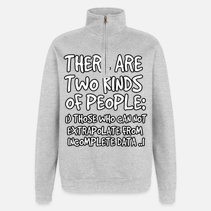 Incomplete Data Funny Science Nerd - Quarter-Zip Sweatshirt - heather grey