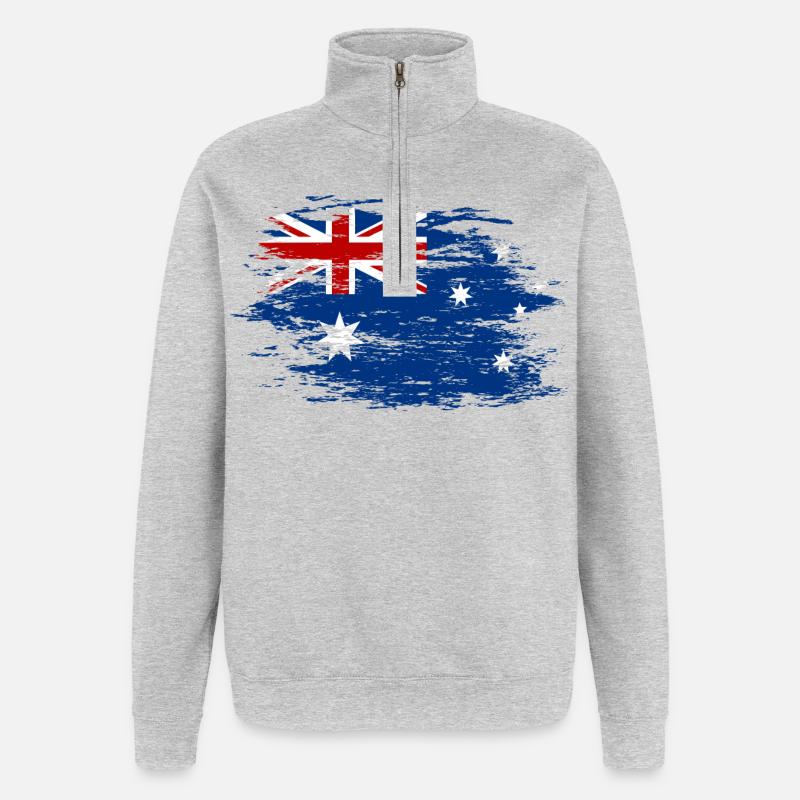 Australie utilisé - Sweat à zip 1/4 - gris chiné